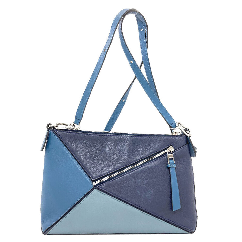 Loewe Shoulder Calfskin Bag Puzzle Black